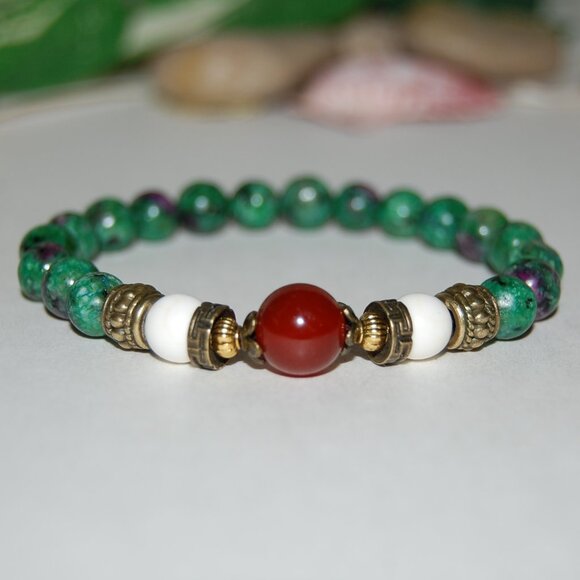 Multicolor Gemstones Bracelet,Stone Beaded Bracelet - Picture 2 of 3